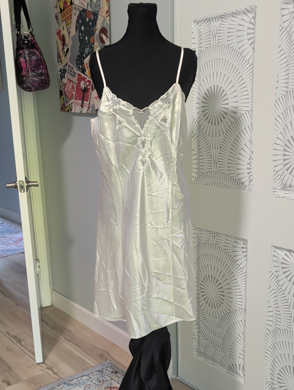 White Satin Lace Trim Slip